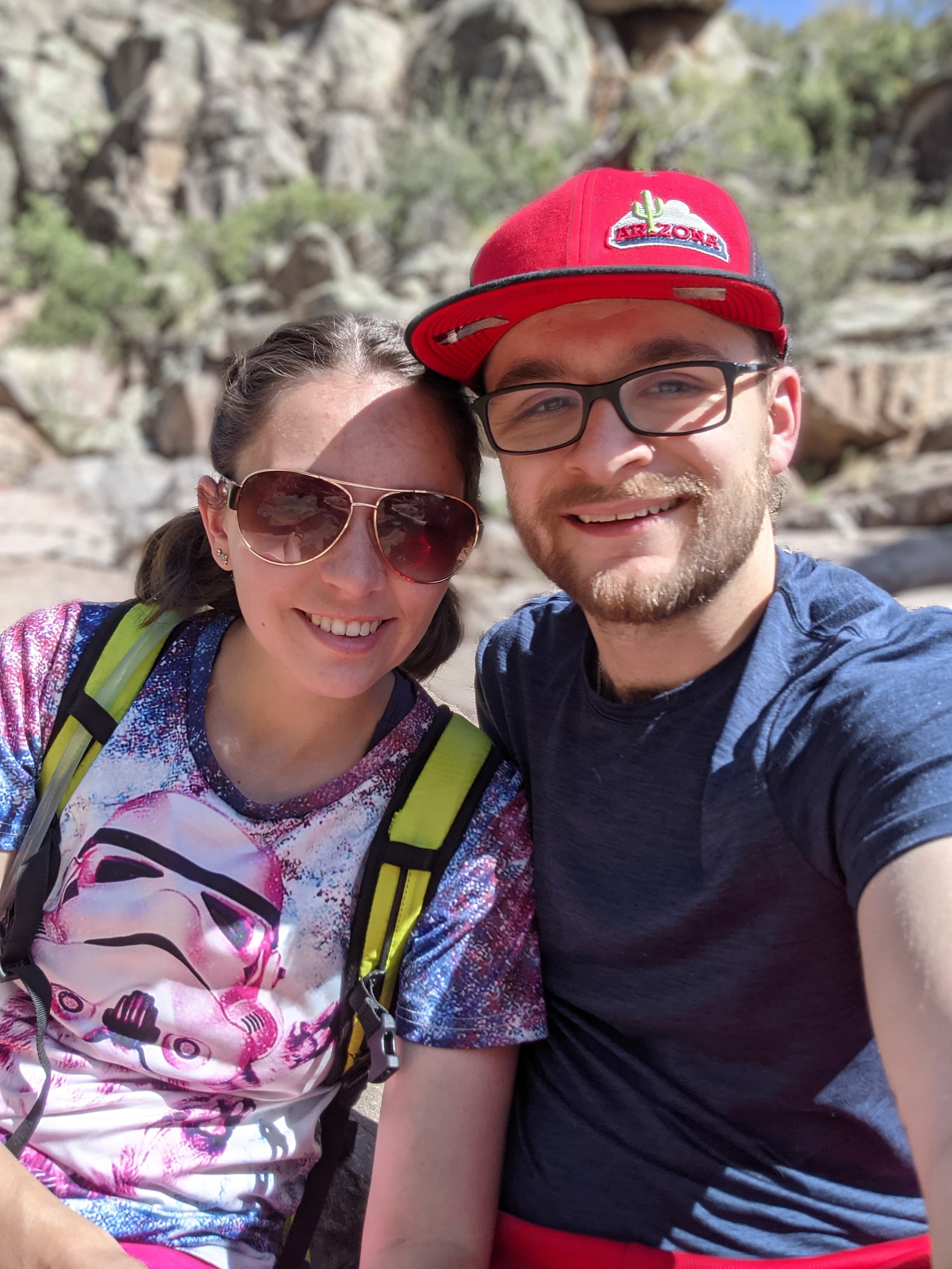 Paul and Sammy hiking in Arizona